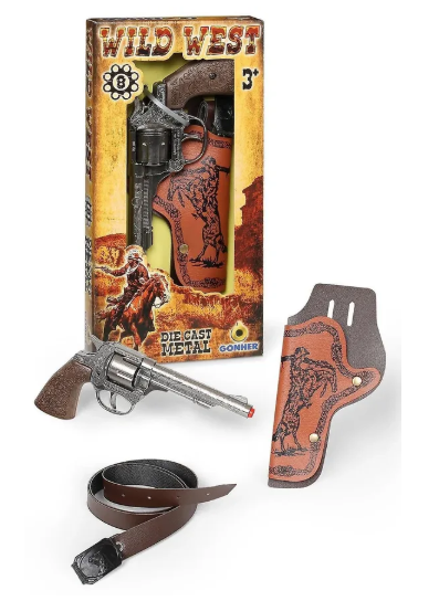 Case of 6 Gonher Cowboy Wild West 8-Shot Cap Gun, Belt & Holster Set 201/0