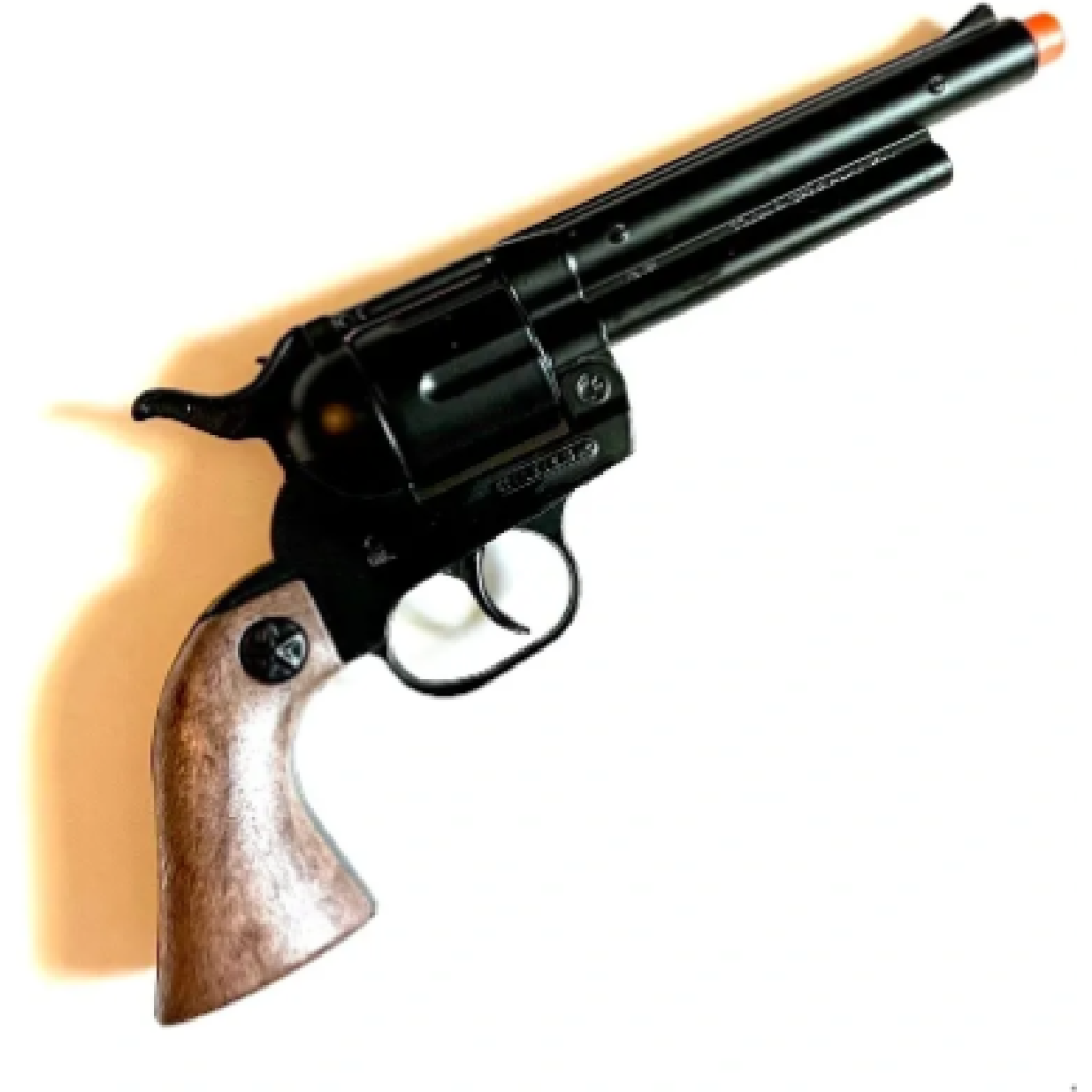 Case of 6 Cowboy Cavalry Style 12 Shot Cap Gun Revolver - Black & Faux Wood Grip 121/6B