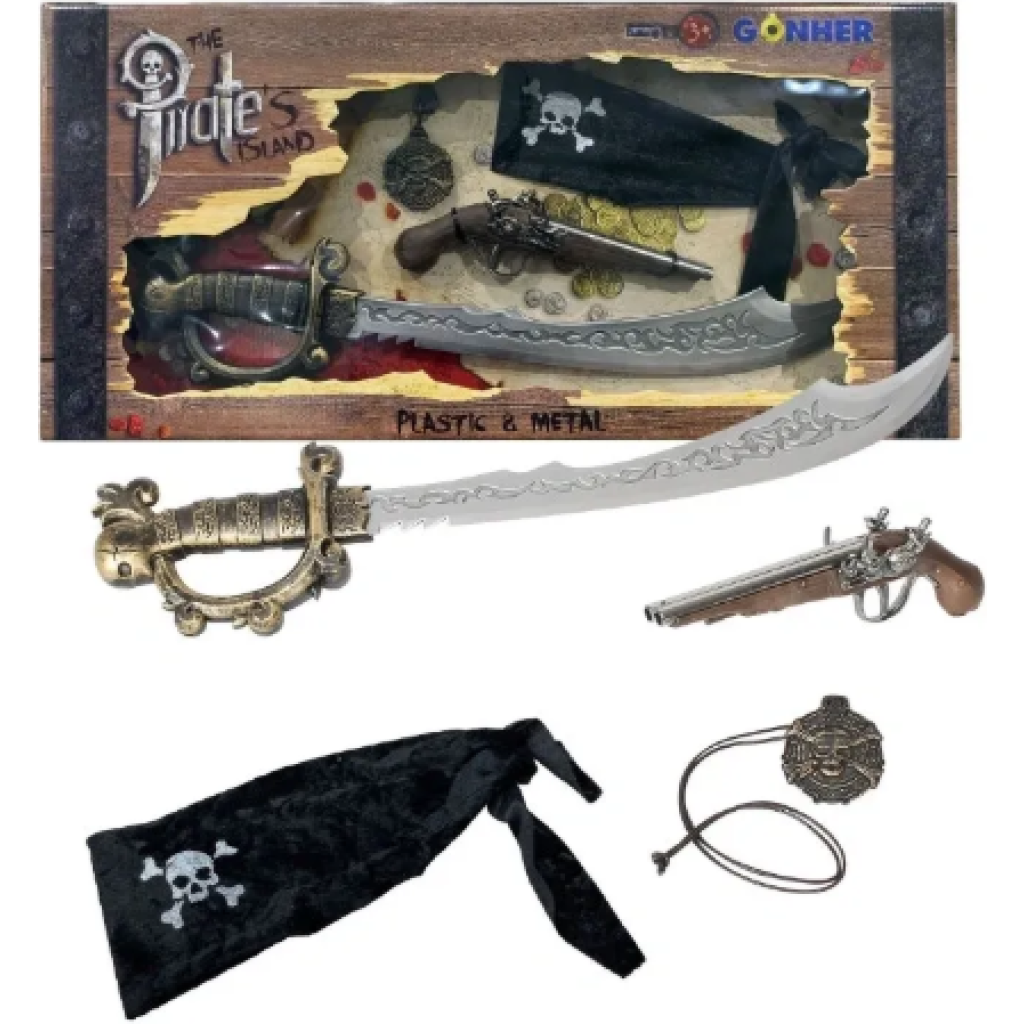 Case of 6 GONHER Pirate Dueling Flintlock & Cutlass 4pc Playset 441/0